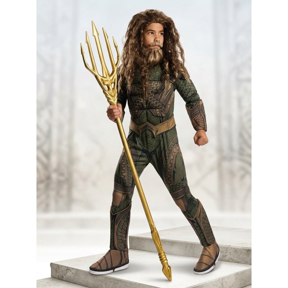 Aquaman Justice League Costume Kids Boys Rubies Muscle Chest Size Large 12-14